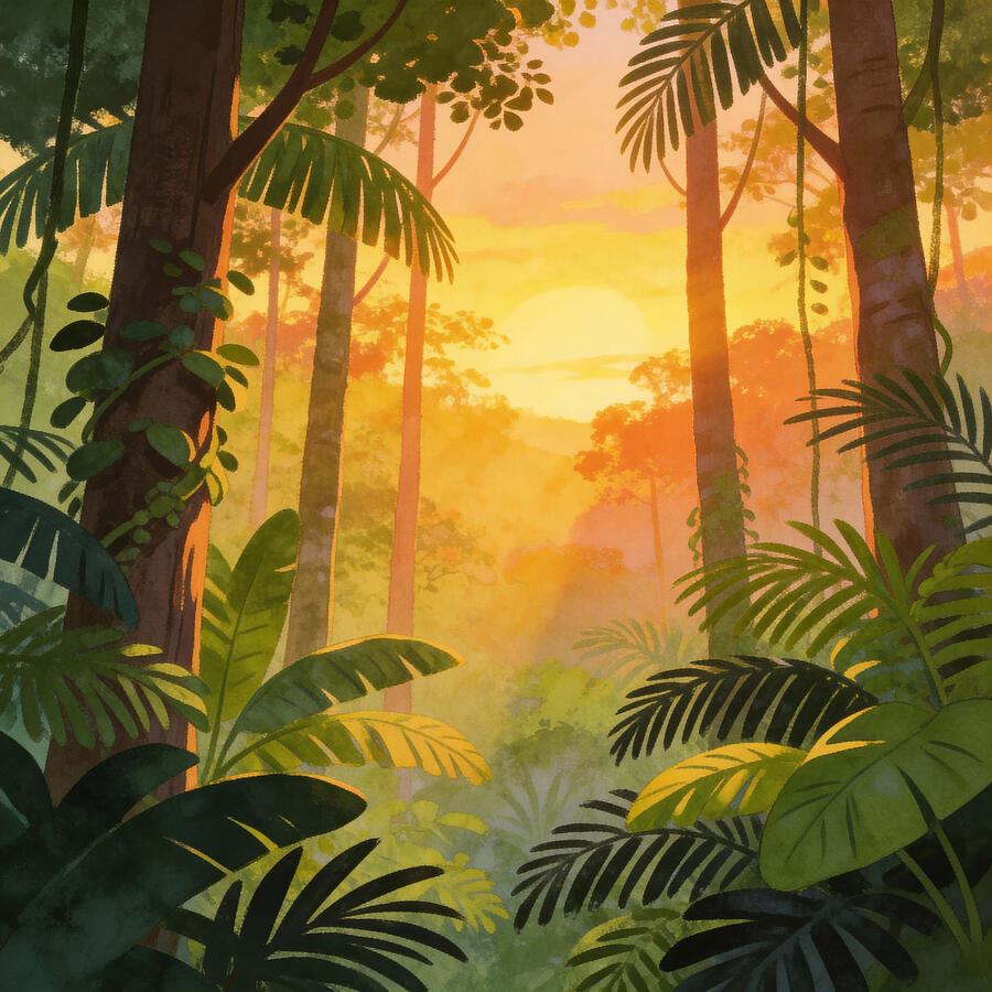 Regenwald - Abendstimmung